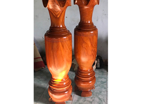 Lục bình gỗ Gõ đỏ (Cà te) cao 1m2 đường kính 28