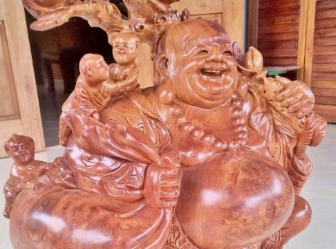 Phật di lặc bao tiền - Nu hương - 65x60x35