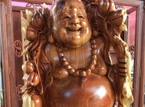 Di lặc bao tiền - Hương đá - 85x45x35