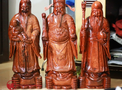 Phúc lộc thọ - Gỗ Hương - Cao 60