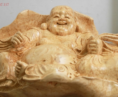 Phật di lặc bao tiền - Nu bằng lăng đá - 35x65x50
